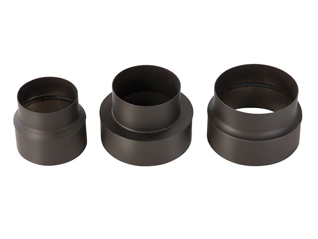 Obrázek produktu Přechodka kouřovodu (kamna/komín) Ø150/125mm, tl.1,5mm, černá