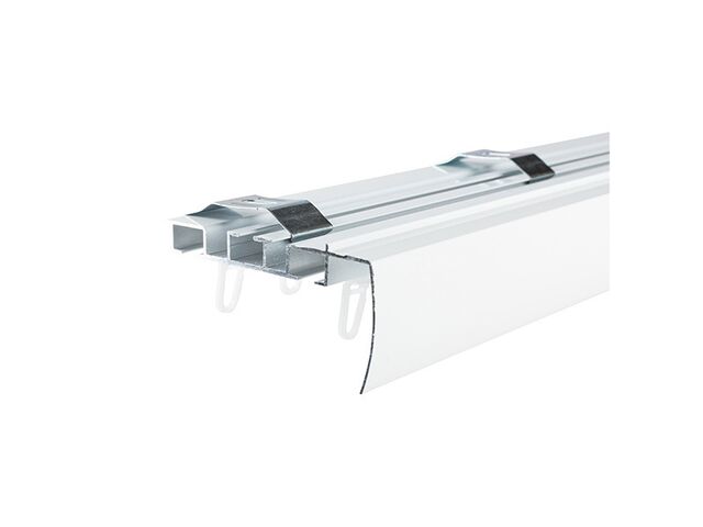 Obrázek produktu Kolejnička hliníková se štítem komplet V, dvoudrážková 250 cm, bílá