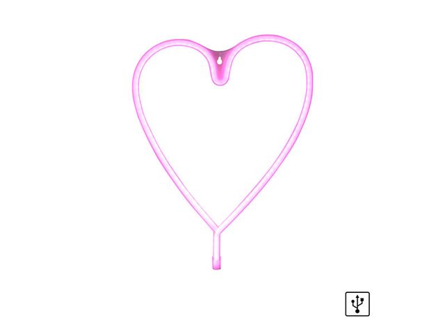 Obrázek produktu Svítidlo nástěnné Neon LED Srdce USB 7W růžová