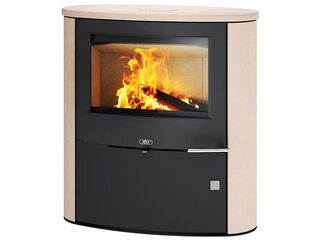 Kamna krbová ABX Omaha, obklad cream/vč.horní desky/černá, 7kW