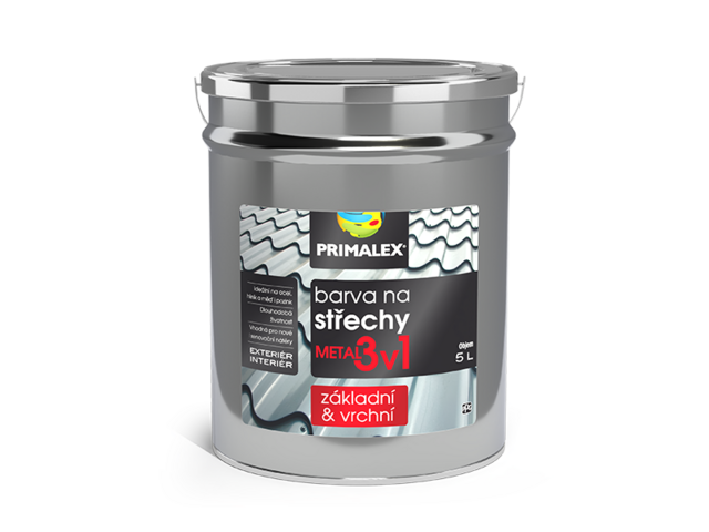 Obrázek produktu Barva na střechy Primalex Metal 3v1, šedá 5 L