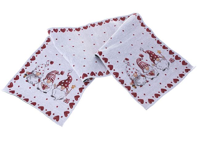 Obrázek produktu Běhoun textilní, bílý se skřítky 33x140 cm, 6/36