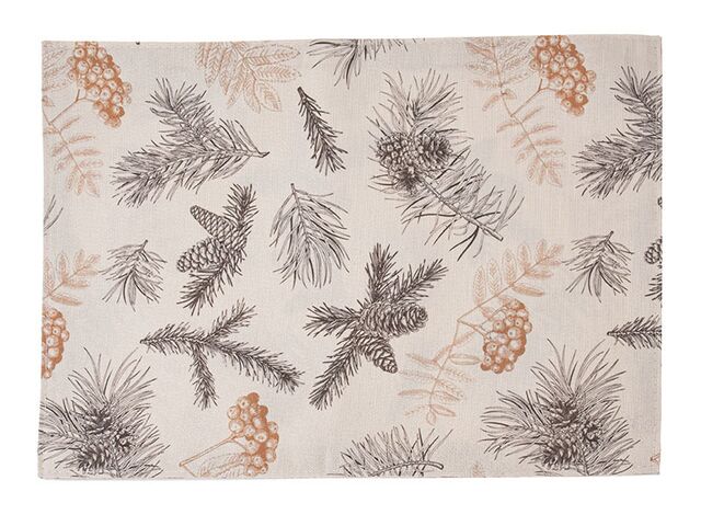 Obrázek produktu Prostírání voděodolné textilní, béžové s větvičkami, 32 x 45 cm, 8/96