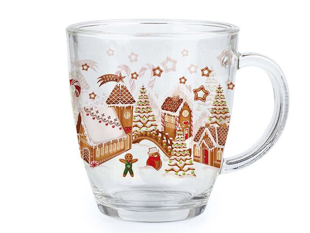 Obrázek produktu Hrnek sklo, perníková vesnička, 350 ml