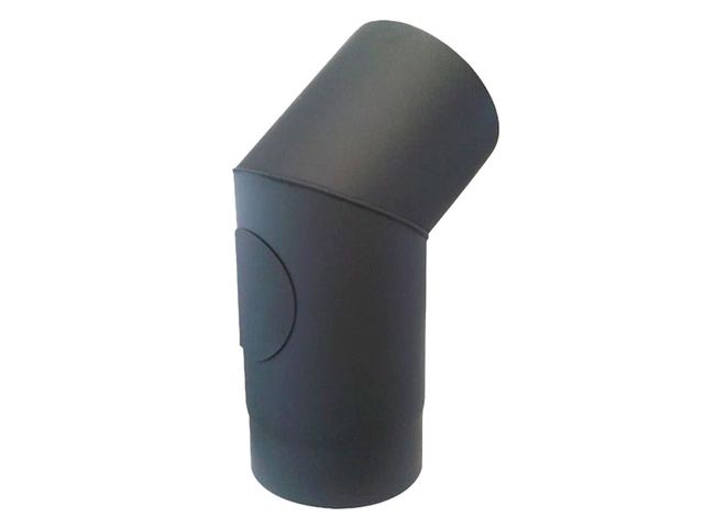 Obrázek produktu Koleno kouřové silnostěnné s čistícím otvorem, černé 40°