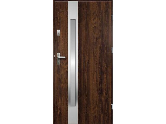 Obrázek produktu Dveře vchodové ocelové THEMIS, ořech, 80P (včetně zárubně 2061x894mm)