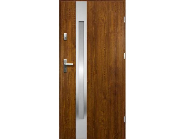 Obrázek produktu Dveře vchodové ocelové THEMIS, zlatý dub, 90P (včetně zárubně 2070x1000mm)