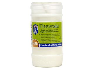Svíčka hřbitovní Theresia 11cm, vklad 145g, 45 hodin, bílá