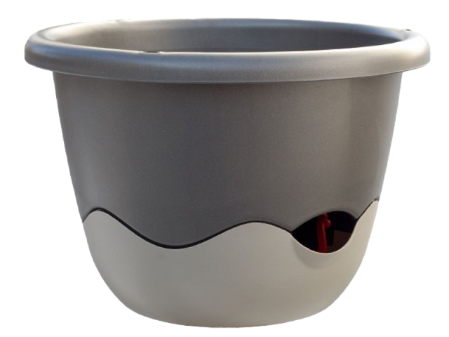 Obrázek produktu Květináč samozavlažovací závěsný Mareta pr.25cm, závěs řetízek, antracit sv.+tm.