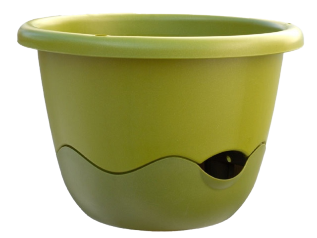Obrázek produktu Květináč samozavlažovací závěsný Mareta pr.30cm, závěs řetízek, zelená sv.+tm.