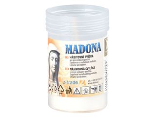 Svíčka hřbitovní Madona 8cm, vklad 65g, 20 hodin, bílá