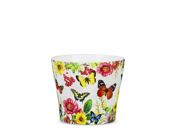 Obrázek produktu Keramický obal barevný, květy a motýli / 808