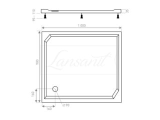 Obrázek 1 produktu Kout sprchový obdélník Vati 1000x900, chrom, matné sklo, včetně vaničky