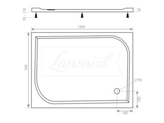 Obrázek 1 produktu Kout sprchový obdélník Vati 1200x900, chrom, čiré sklo, včetně vaničky