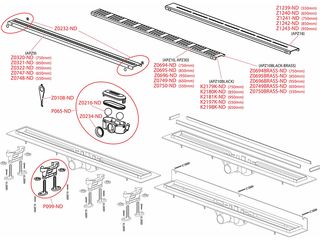 Obrázek 2 produktu Žlab sprchový Alca 850 mm APZ10, plast/nerez rošt