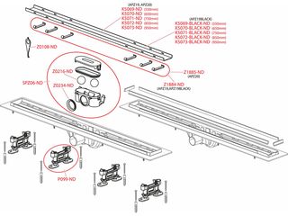 Obrázek 2 produktu Žlab sprchový Alca 650 mm APZ19, plast, oboustranný nerez rošt