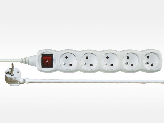 Obrázek produktu Prodlužovací kabel 5 zásuvek s vypínačem - bílý