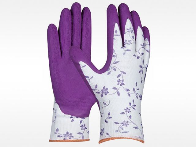 Obrázek produktu Zahradní rukavice s latexovou vrstvou FLOWER LILA